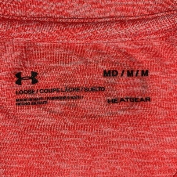 Under Armour Heatgear Red Heather Long Sleeve Shirt M - Picture 2 of 9